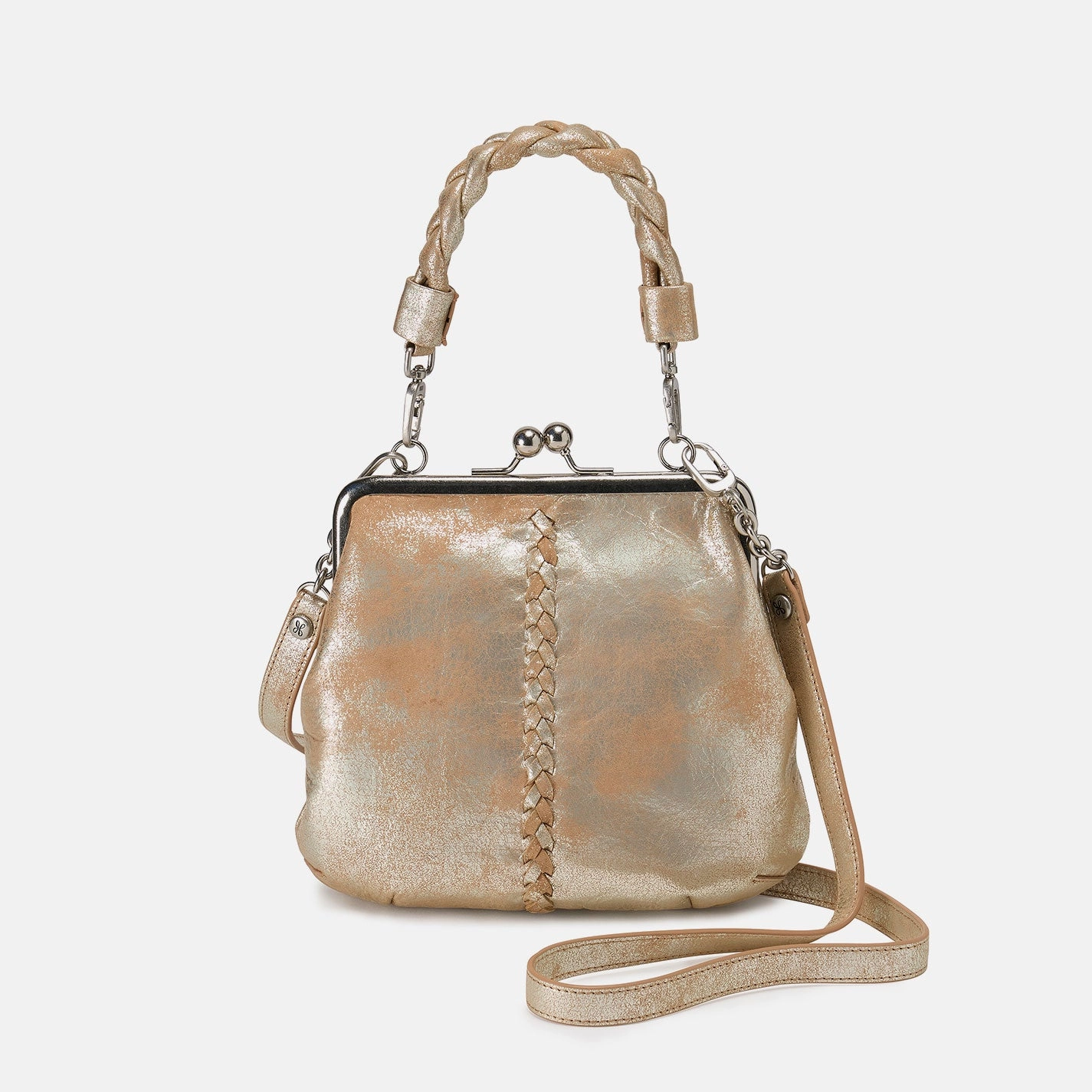 Alba Crossbody In Metallic Leather - Saddle Stardust Lightweight Function