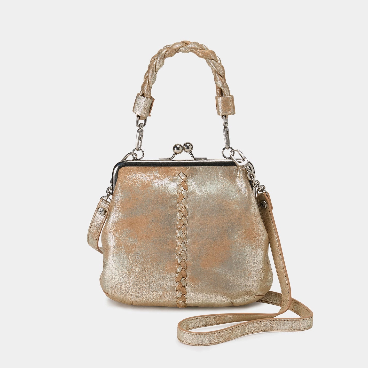 Alba Crossbody In Metallic Leather - Saddle Stardust Flexible Design Urban Adventure Gear