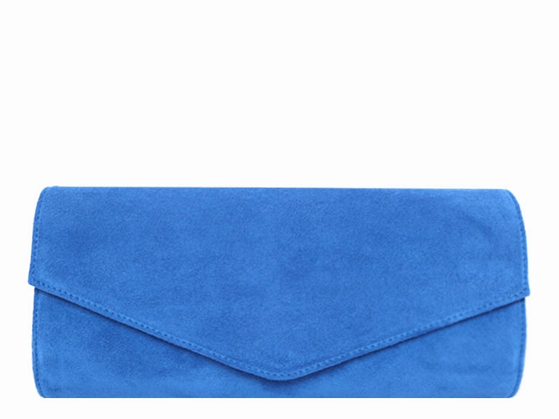 Portable Solution Clutch Handbag Suede - Cobalt