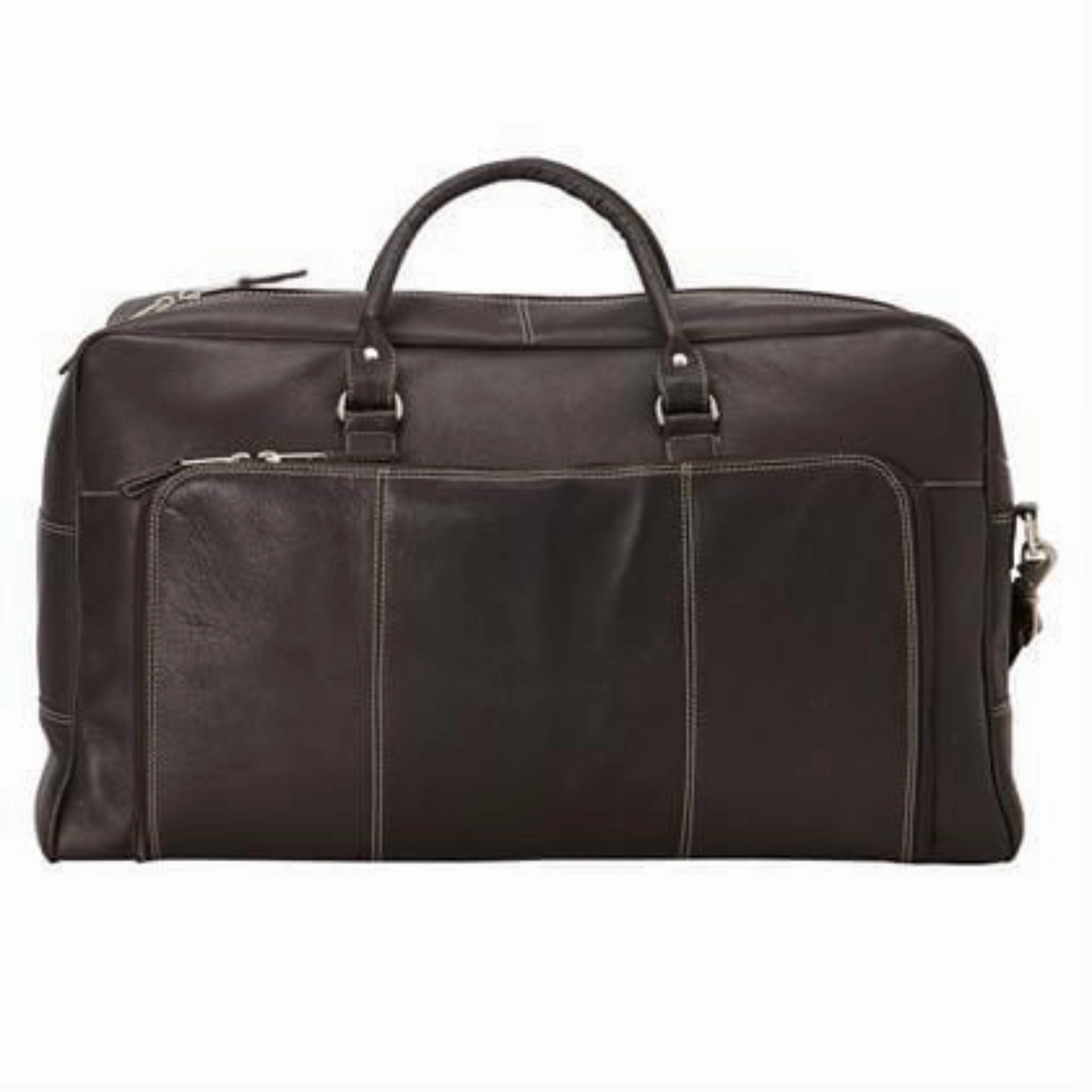 Sleek Utility Simple Gear Las Vegas Leather Weekender Bag