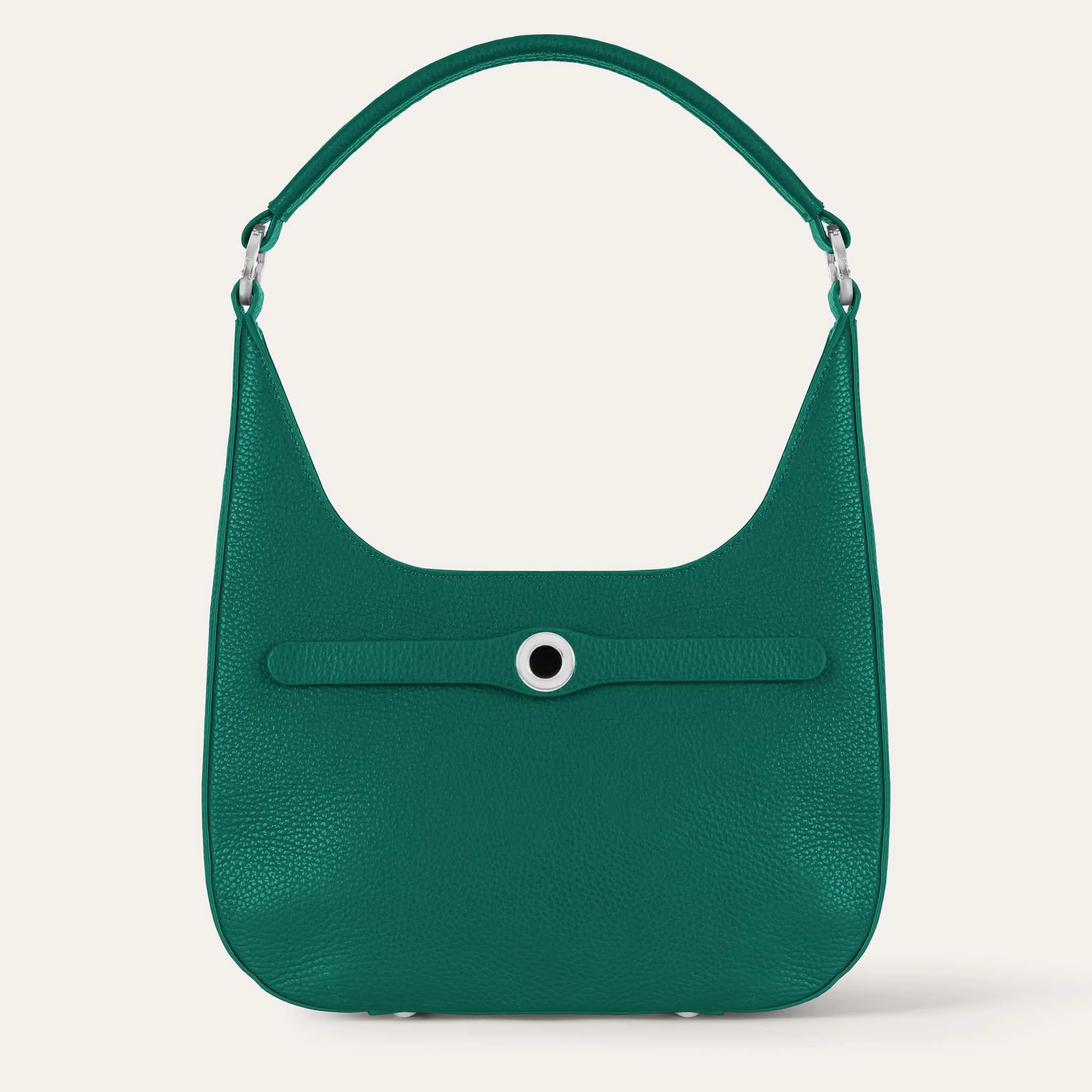 Secure Closure Street Fashion Florence Shoulder Bag | Evergreen with Silver hardware