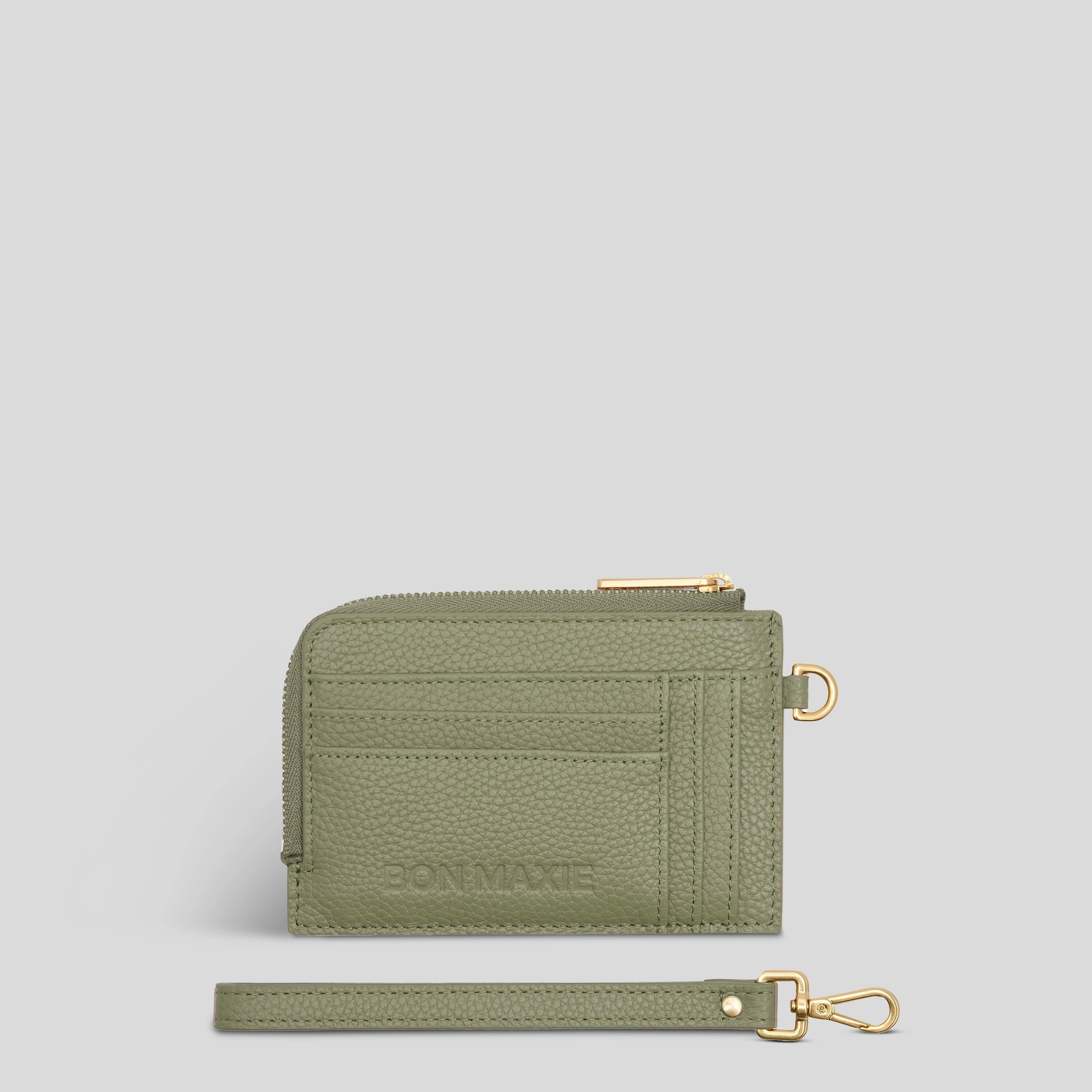 Everyday Mini Wallet in full-grain pebbled leather -- Sage Elegant Simplicity Casual Use