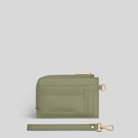 Everyday Mini Wallet in full-grain pebbled leather -- Sage Elegant Simplicity Casual Use
