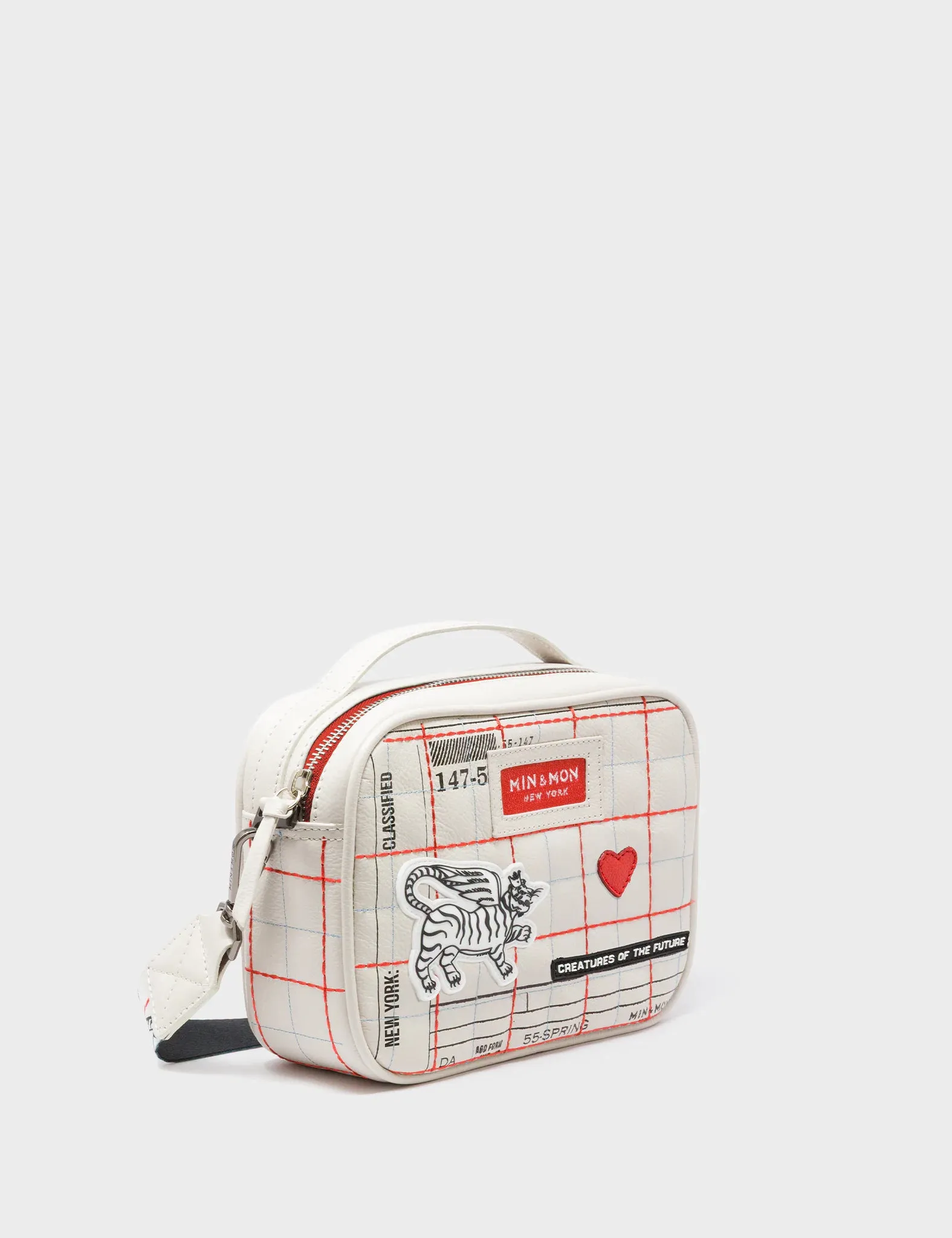 Sleek Functional Form Verto Cream Leather Crossbody Bag - Lovestitch Design