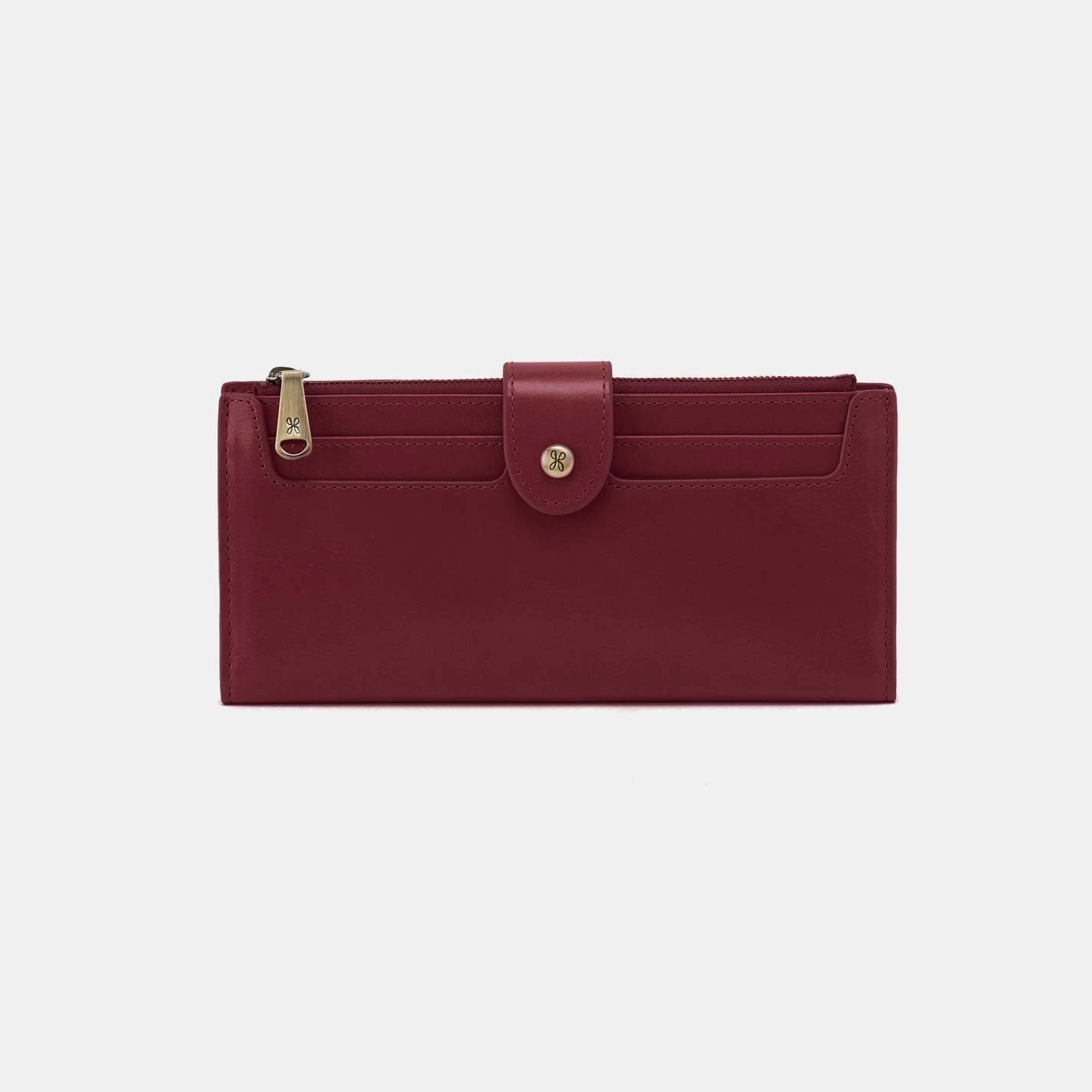 All Season Minimal Travel Dunn Continental Wallet in Polished Leather - Saddleberry