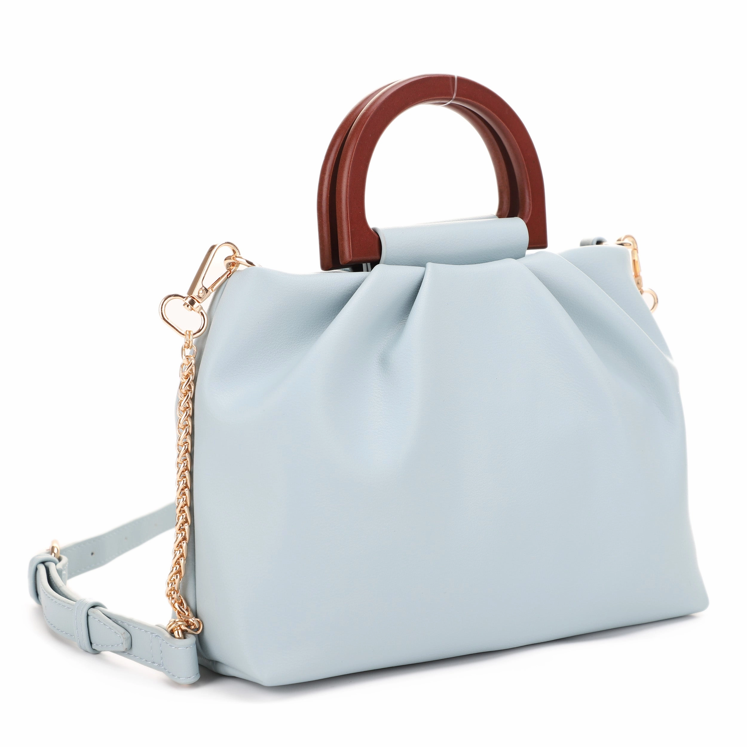 Functional Design Clarissa Wooden Top Handle Ruched Crossbody