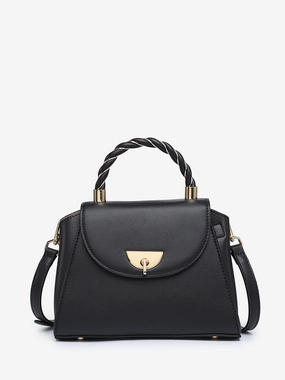 Clarke Vegan Twist Lock Satchel Polished Look Glamorous touch