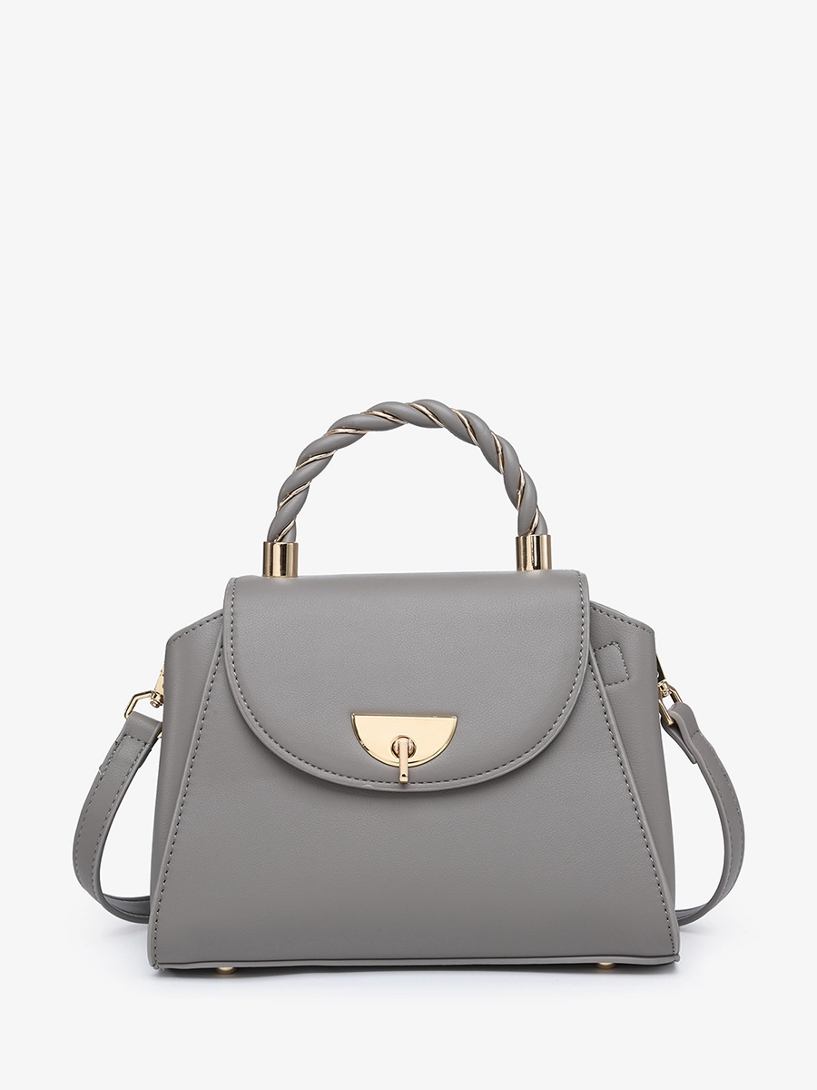 Velvet Finish Party Glam Clarke Vegan Twist Lock Satchel