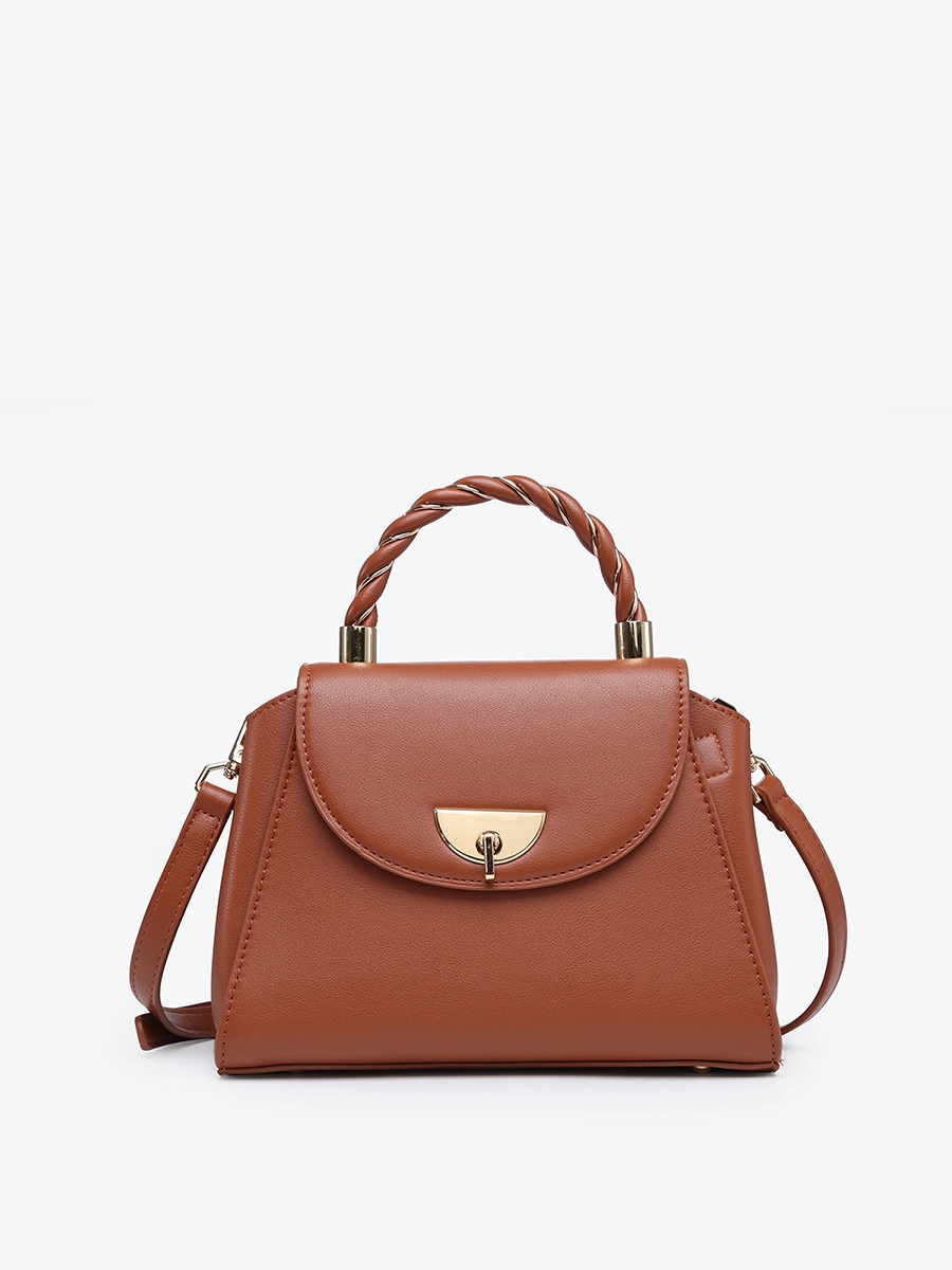 Clarke Vegan Twist Lock Satchel Elegant Detailing Subtle Elegance