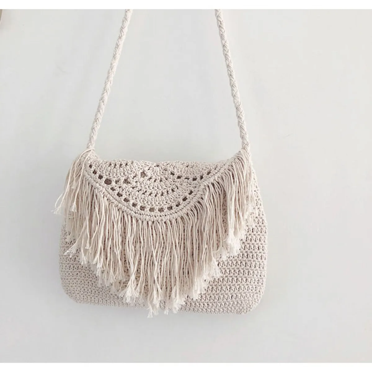 Elena Handbags Handmade Bohemian Tassel Beach Bag Compact Comfort Outdoor functionality