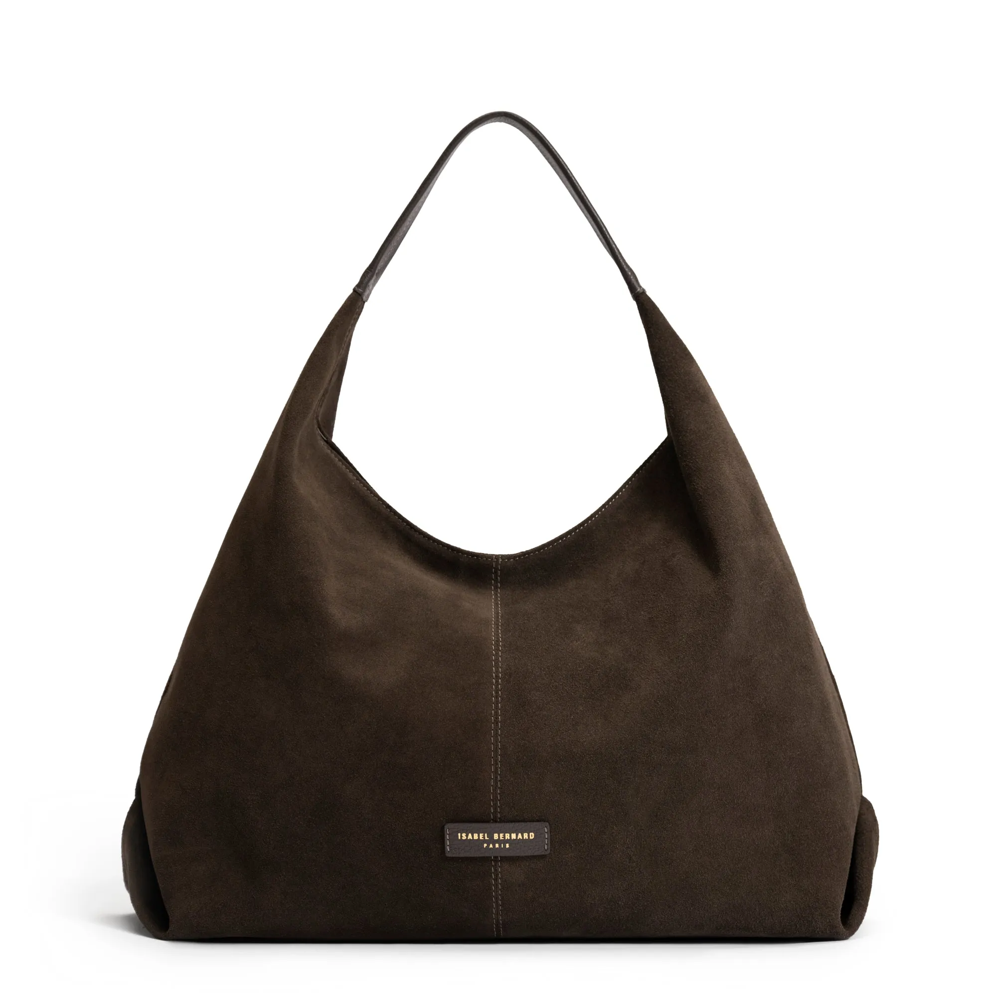 Functional Essential Honor?? Grace dark brown suede shoulder bag