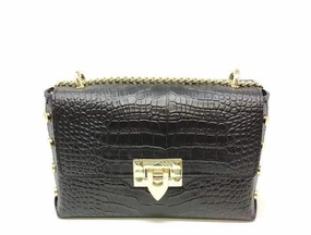 Classic Black Leather Studs Crossbody Handbags Work Utility