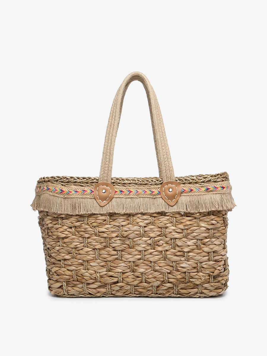 Marlee Vegan Seagrass Tote Dressy Detail