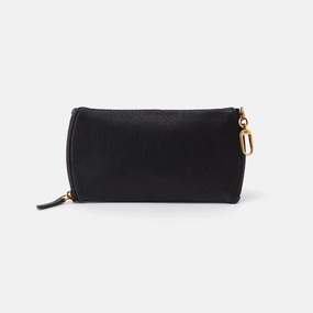 Stylish financial accessory Spark Double Eyeglass Case in Pebbled Leather - Black