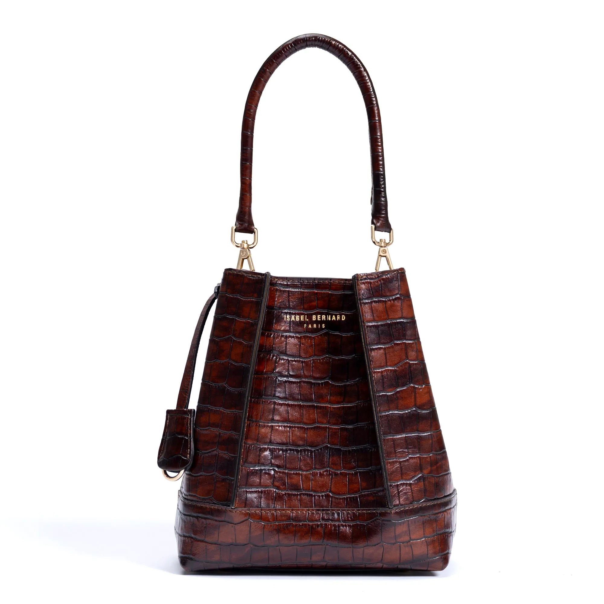 Lightweight Feel Durable Companion Femme Forte Minette croco brown calfskin leather handbag