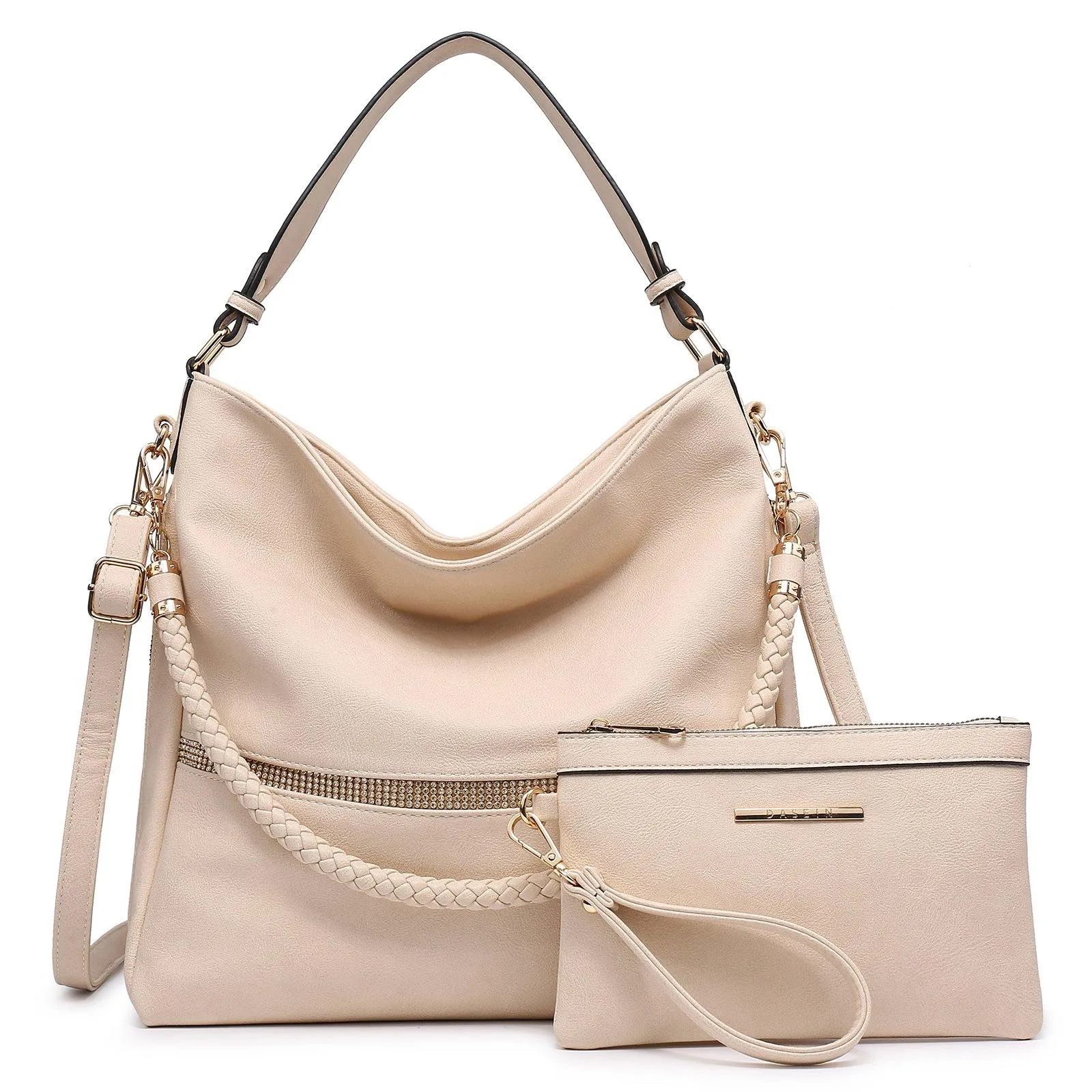 Subtle Texture Chic leather clutch Women Concealed Carry Purses Handbags Faux Leather Hobo with Matching Clutch