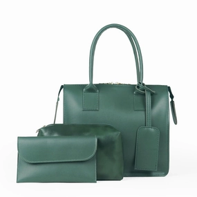 Clever set of 3 Bag Green Functional Style Sleek Functionality