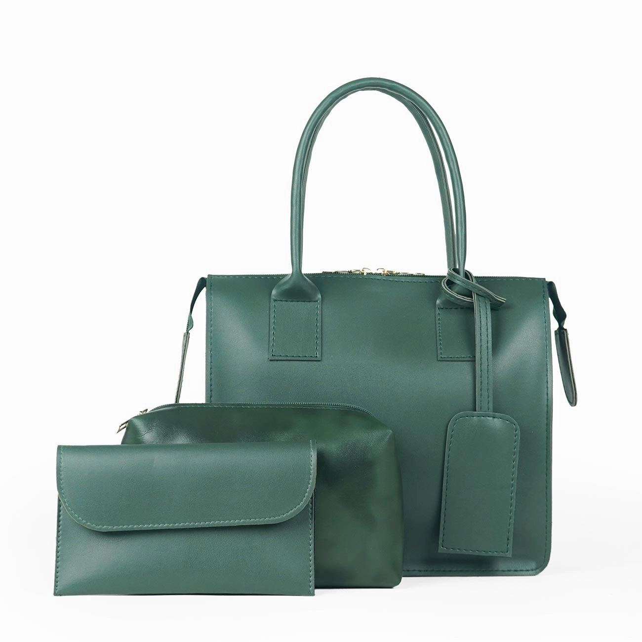 Clever set of 3 Bag Green Functional Style Sleek Functionality