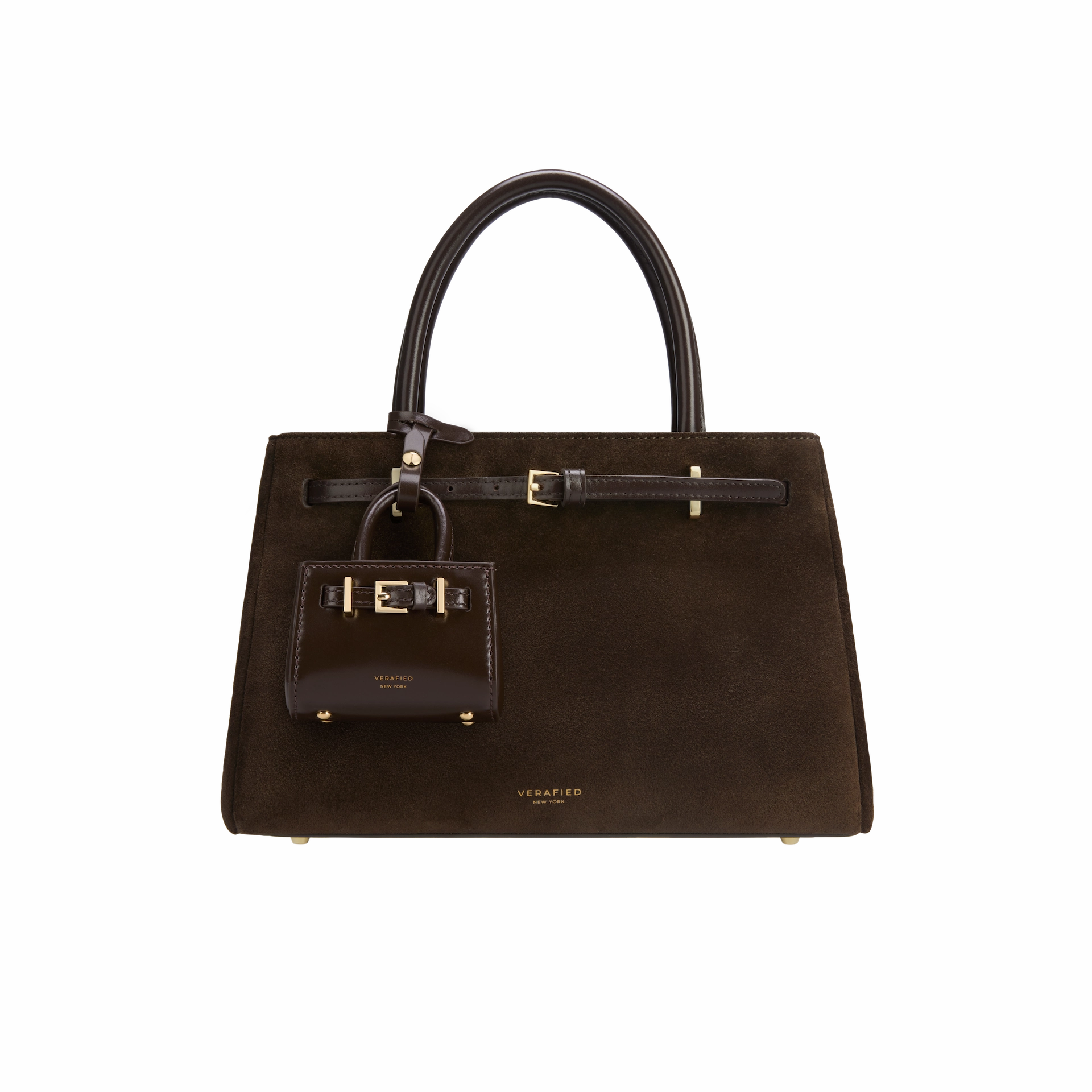 Espresso Suede Book Tote Bag 25 Casual Fashion Accessory Compact Lifestyle Accessory