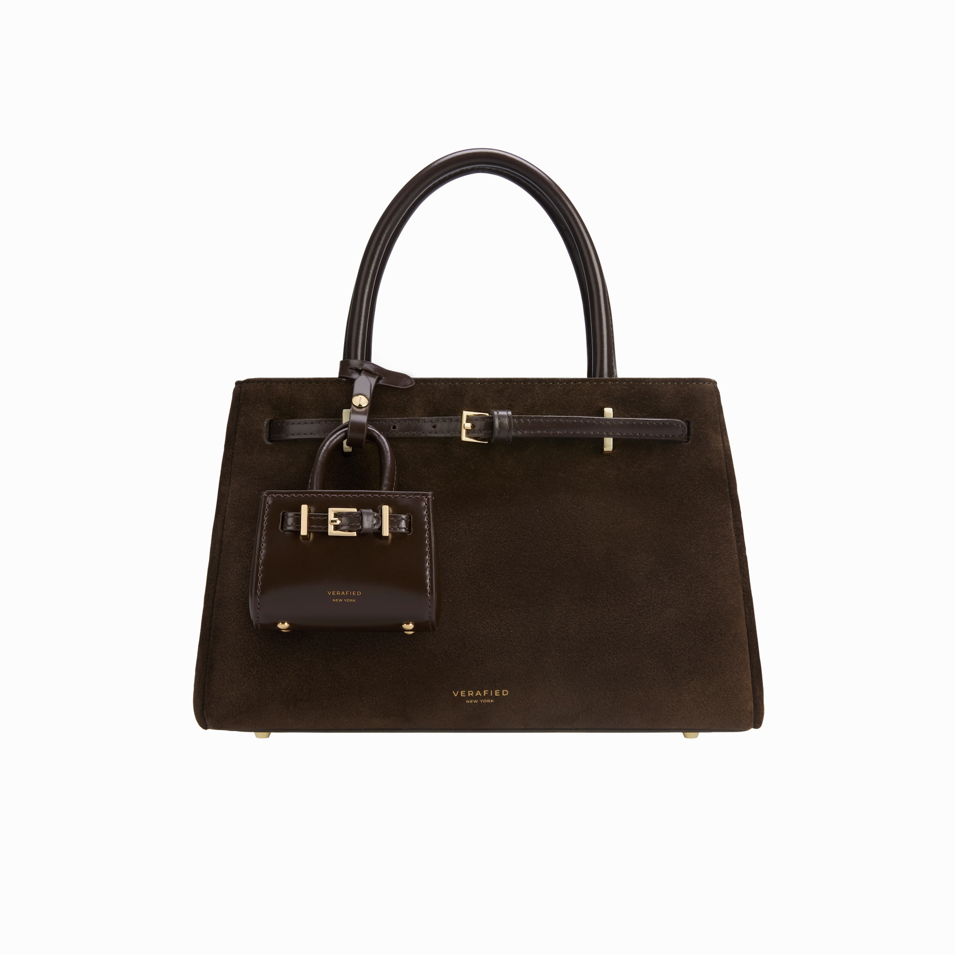 Work Travel Simple Functionality Espresso Suede Book Tote Bag 25