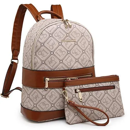 Fashion Casual Women Backpack with Matching Wristlet 2Pcs Set l Dasein Stylish and Practical