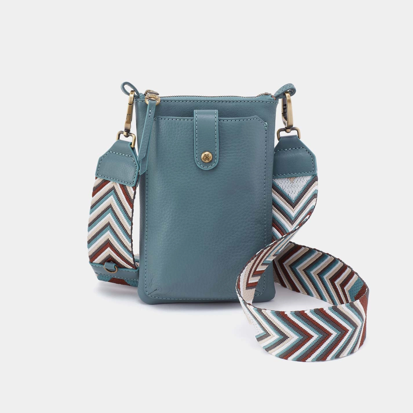 Everyday Functionality Cass Phone Crossbody in Pebbled Leather - Agave Leaf