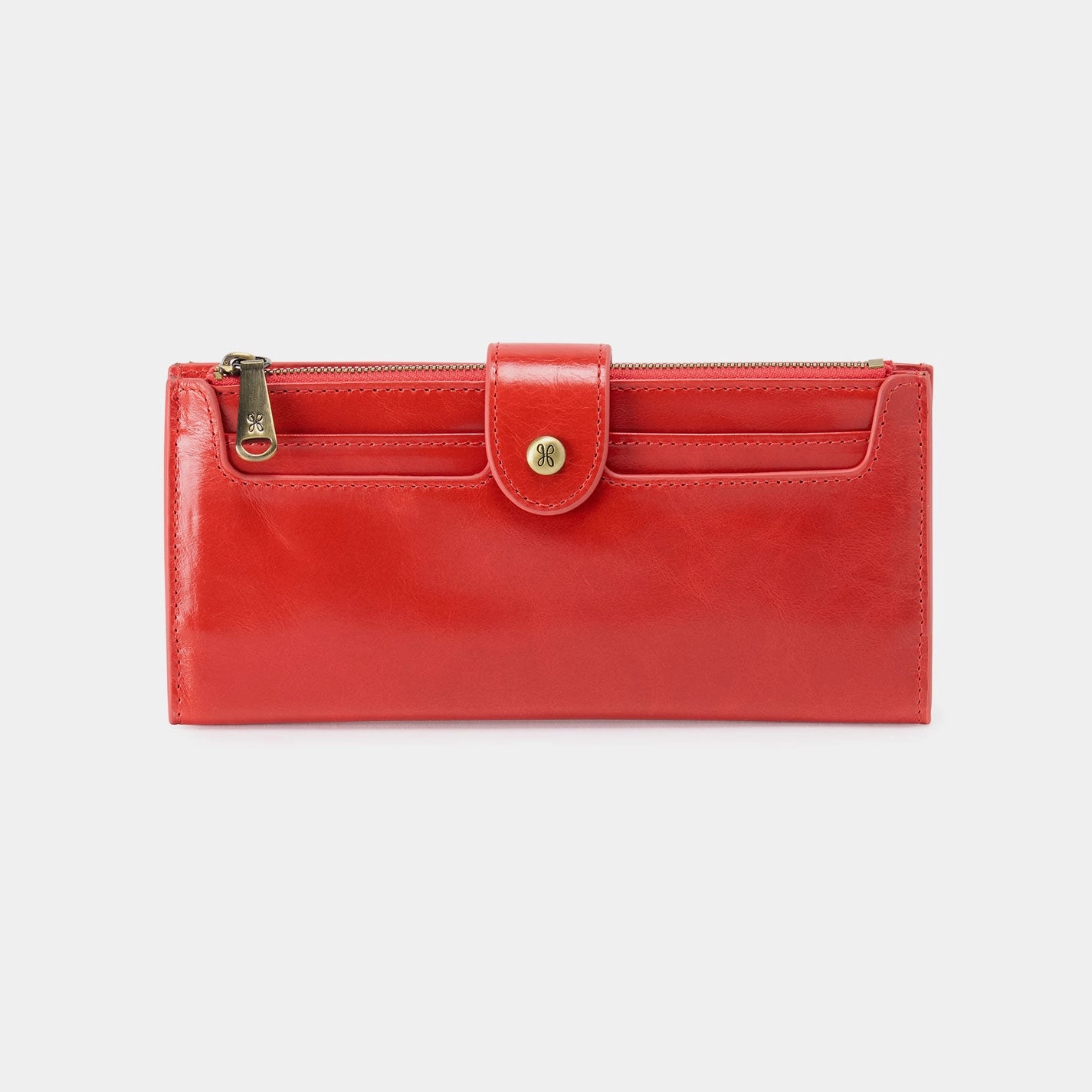 Dunn Continental Wallet In Polished Leather - Grenadine Classic Finish Soft Finish