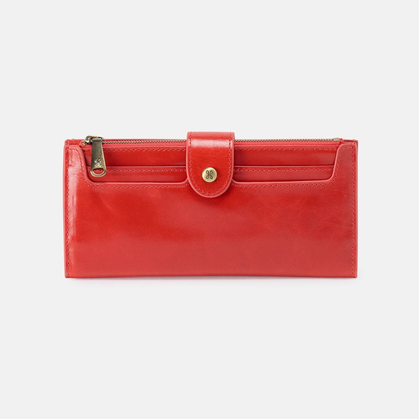 Essential travel wallet Dunn Continental Wallet In Polished Leather - Grenadine