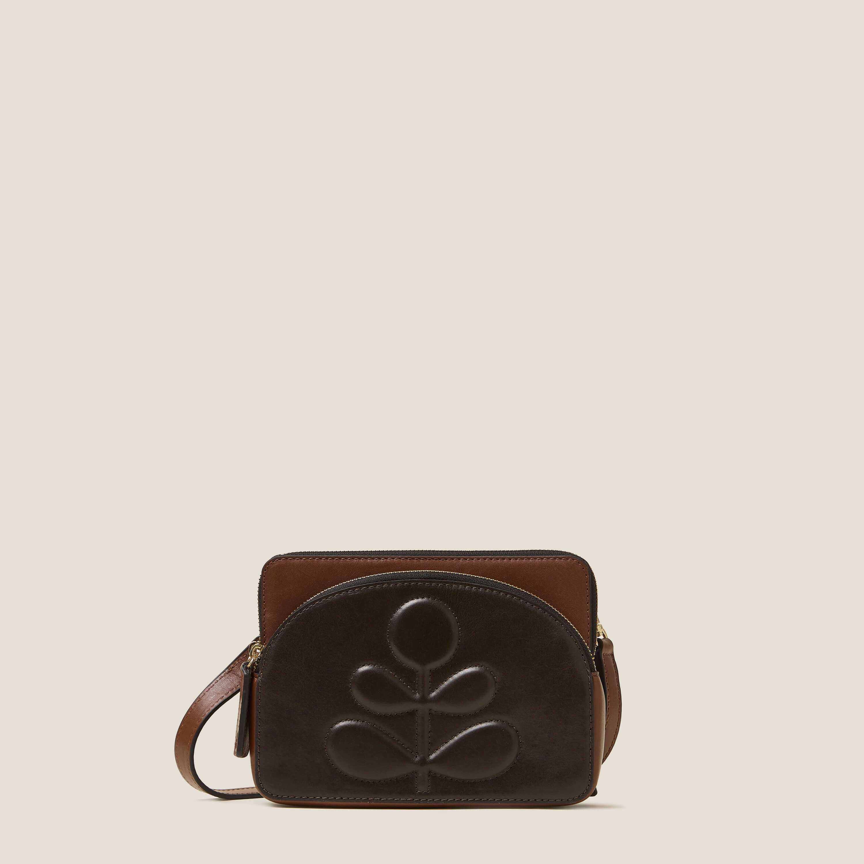 Modern Companion Portia East Crossbody - Embossed Stem Walnut