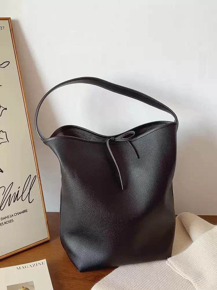 Elena Handbags Chic Leather Bucket Bag Comfort Style Casual Comfort