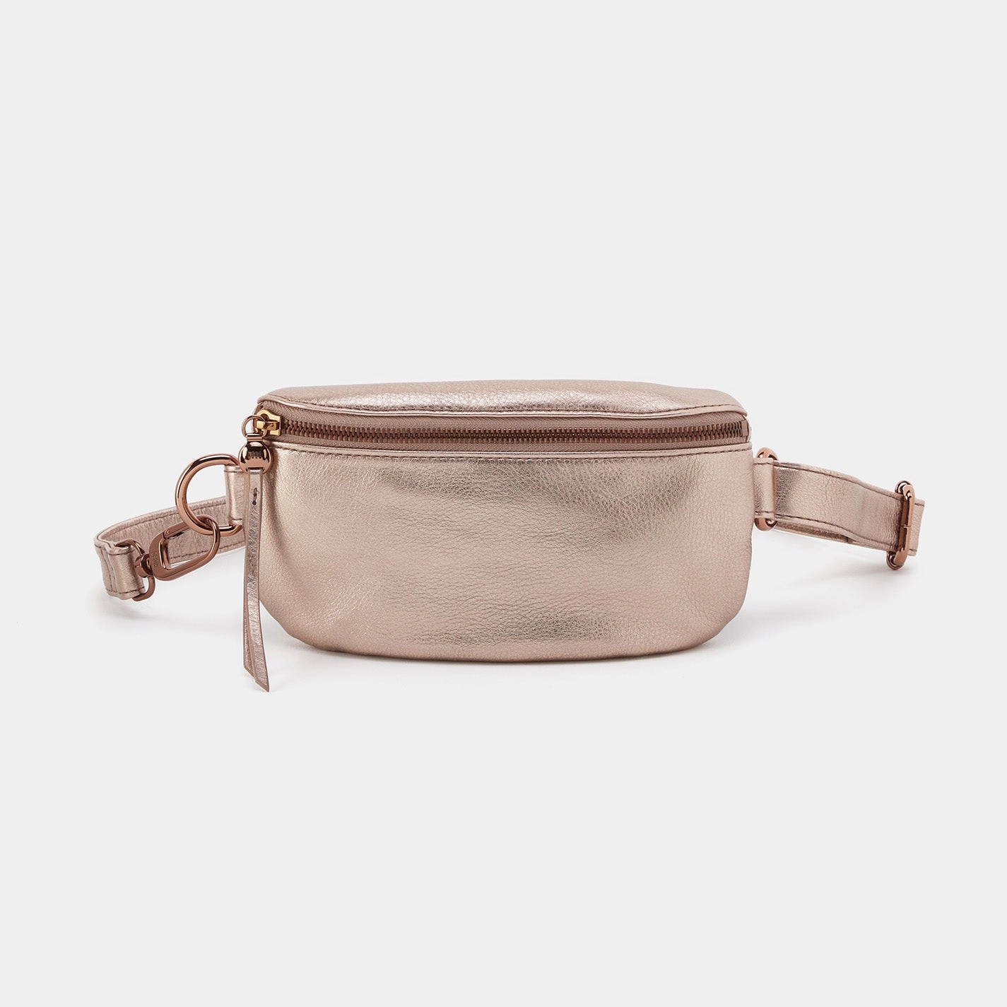 Fern Belt Bag In Metallic Leather - Pink Gold Metallic Stylish Companion