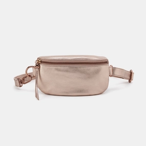 Fern Belt Bag In Metallic Leather - Pink Gold Metallic Classic Appeal Daily Journey