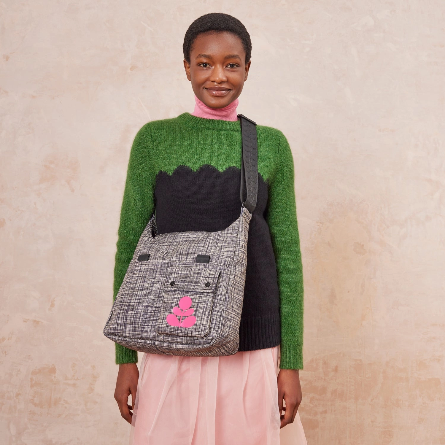 Area Hobo Crossbody - Scribble Print Black Comfort Utility