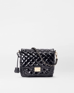 Black Lacquer Medium Crosby Lock Crossbody Ensures you can keep your essentials close by without the bulk Secure Zipper
