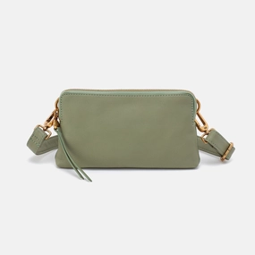 City Adventure Everyday Performance Fern Slim Belt Bag In Pebbled Leather - Watercress