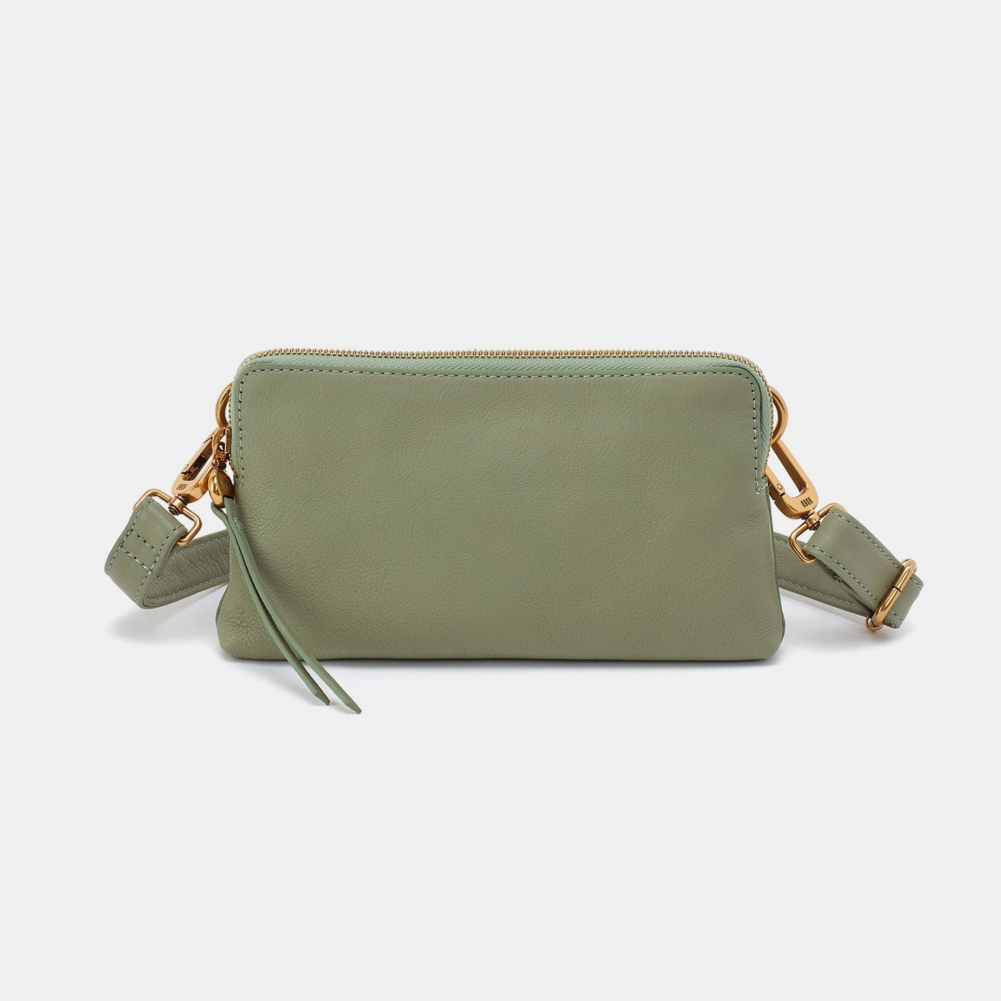 City Adventure Everyday Performance Fern Slim Belt Bag In Pebbled Leather - Watercress