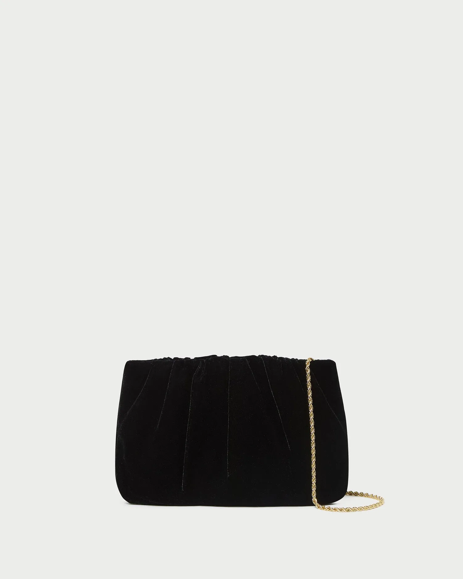 Smart Choice Serena Black Gathered Velvet Clutch