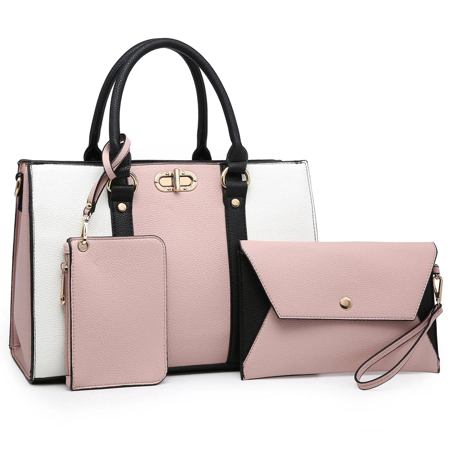 Premium Look Two-tone 3-in-1 Handbag