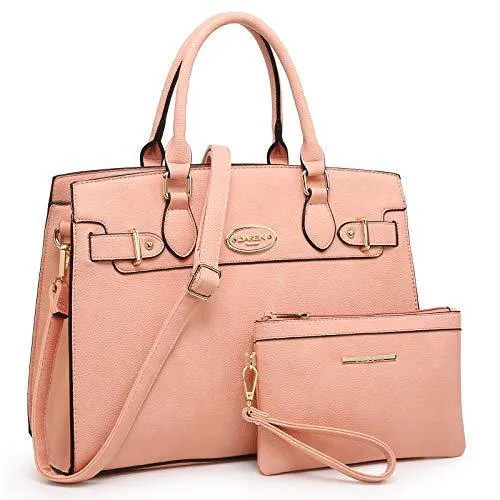 Chic Style Smart Elegance Ladies Shoulder Bag Top Handle Satchel Tote Work Bag with Matching Clutch l Dasein