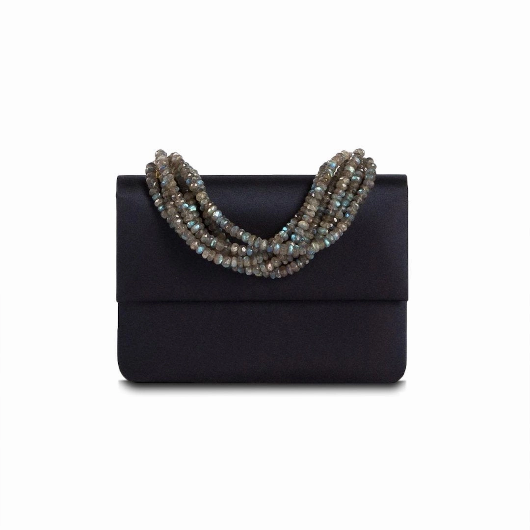 Necklace Handbag, Mini - Navy Silk, Labradorite Handle outdoor durability Lightweight Gear