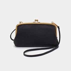 Ideal for those who appreciate a clean and sleek aesthetic Cora Wallet Crossbody In Pebbled Leather - Black