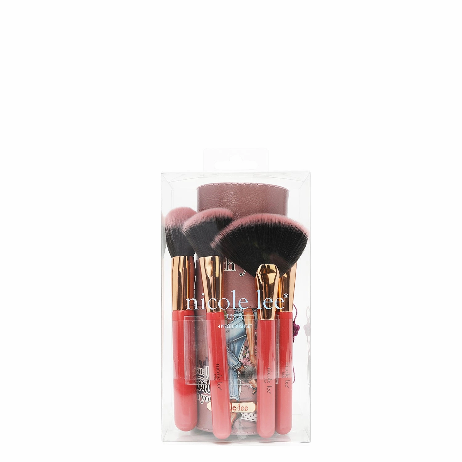 Minimalist Holder MACARIA MAKEUP CASE WITH 4 PIECE BRUSH SET