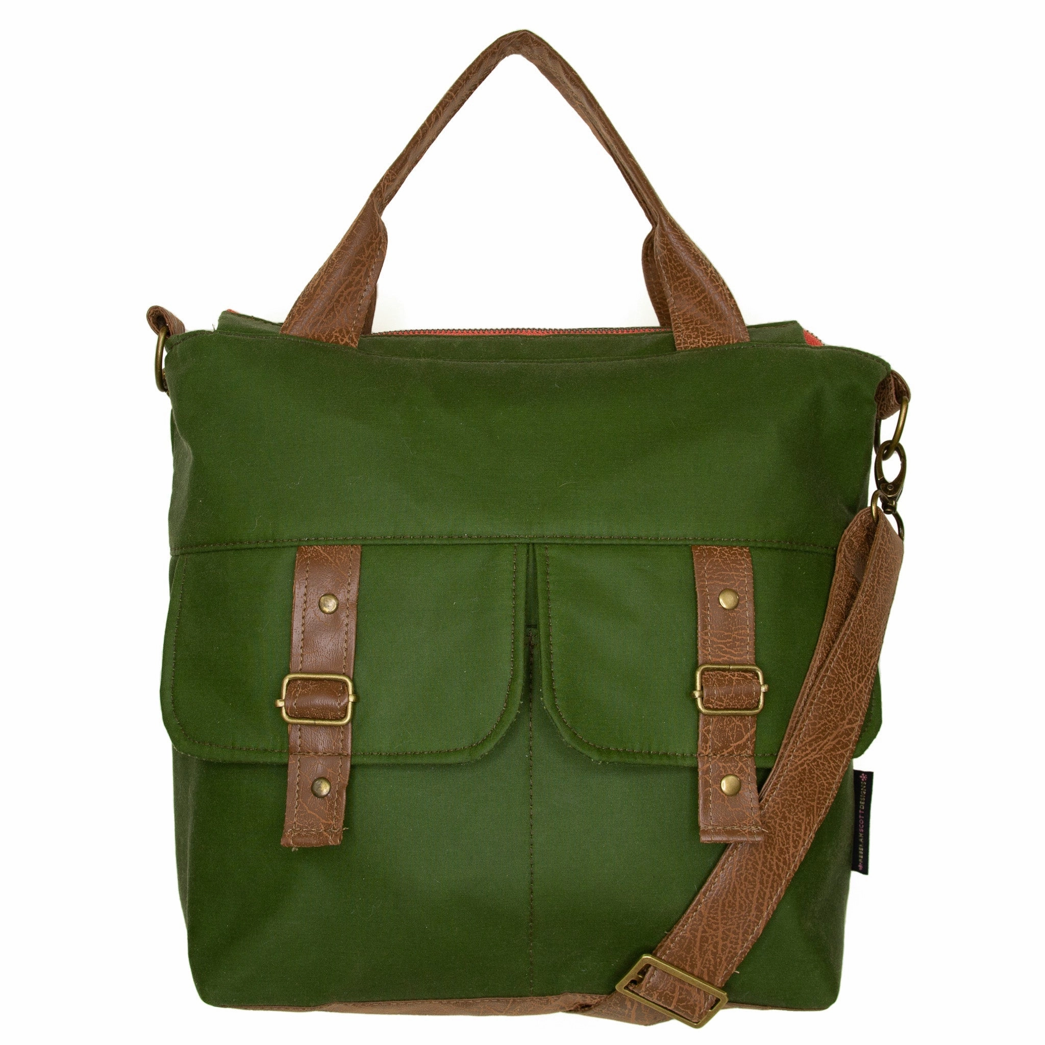 Compact design that doesn??t sacrifice functionality Amber Crossbody Premier: Lemongrass Waxed Canvas