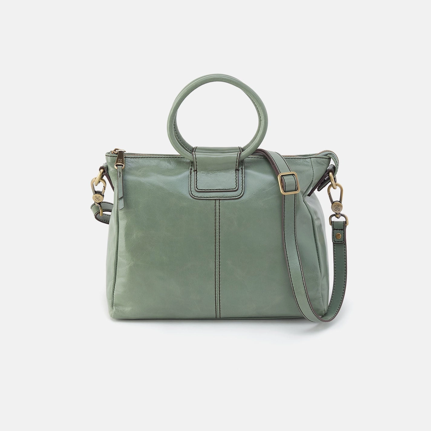 Lightweight Everyday Work Necessity Sheila Medium Satchel In Polished Leather - Jade