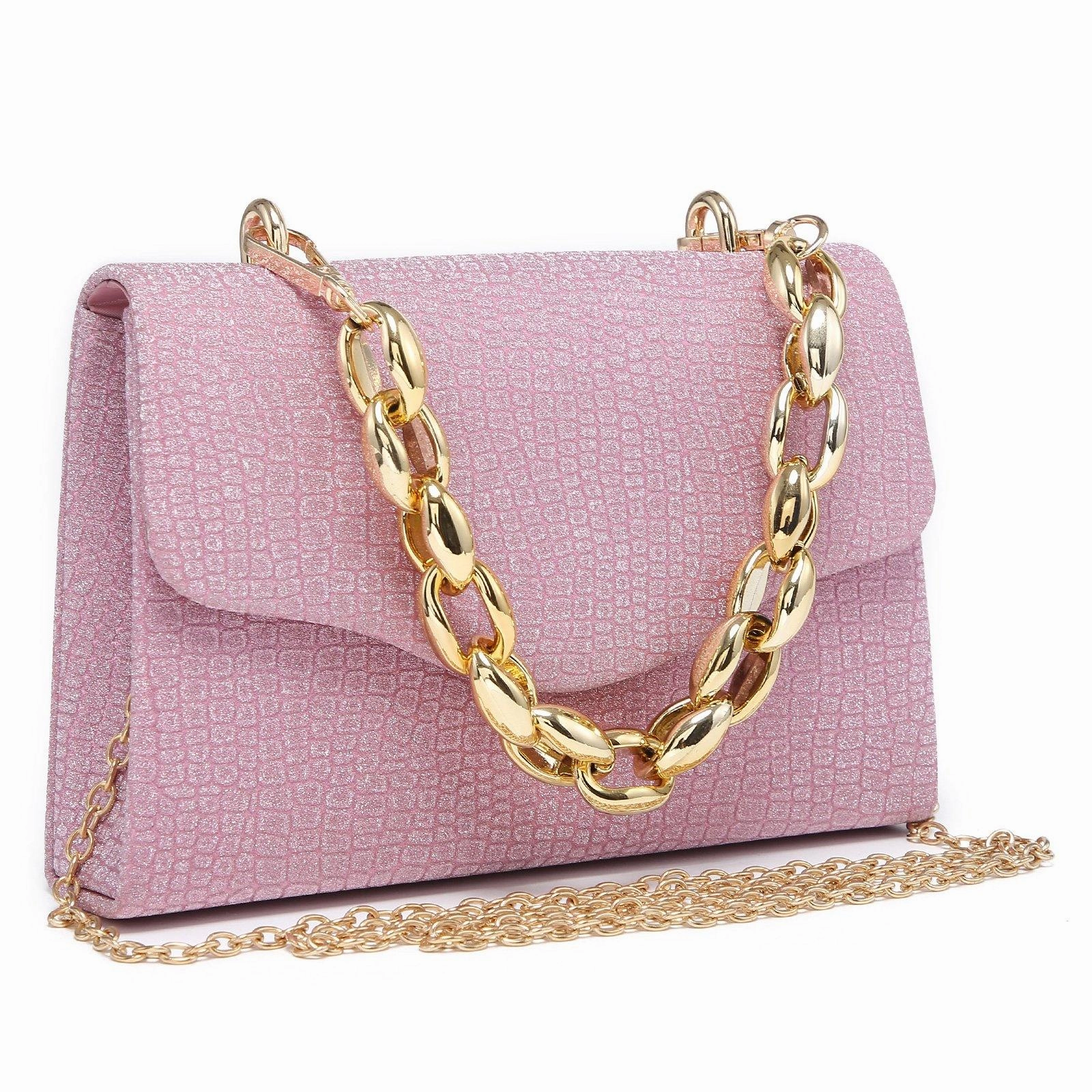 Fashion Quality Date night Chain Clutch Purse Glittering Evening Bag Party Cocktail Prom Handbags for Women