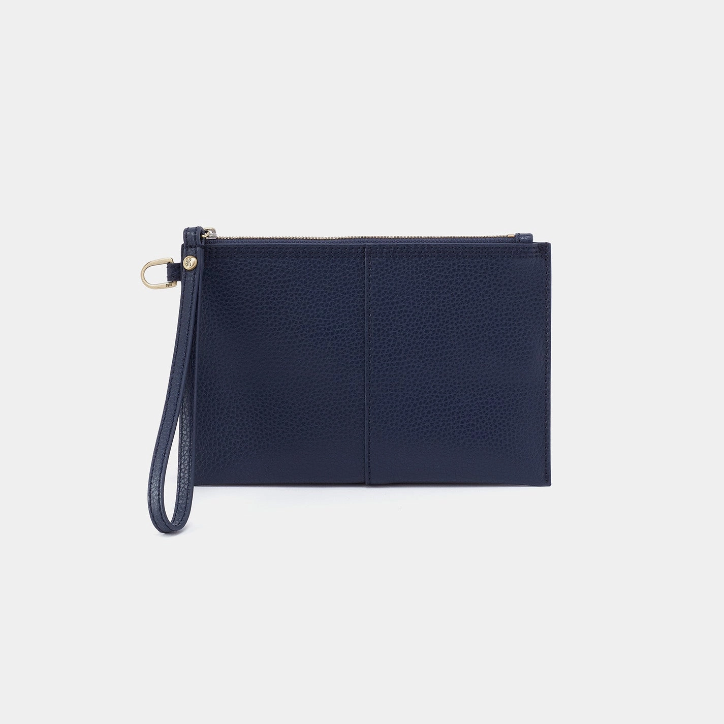 Luxury Fashion Crystal Detail Vida Small Pouch in Micro Pebbled Leather - Mood Indigo