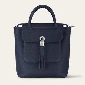 Mini P Backpack | Navy with Silver hardware Business Travel