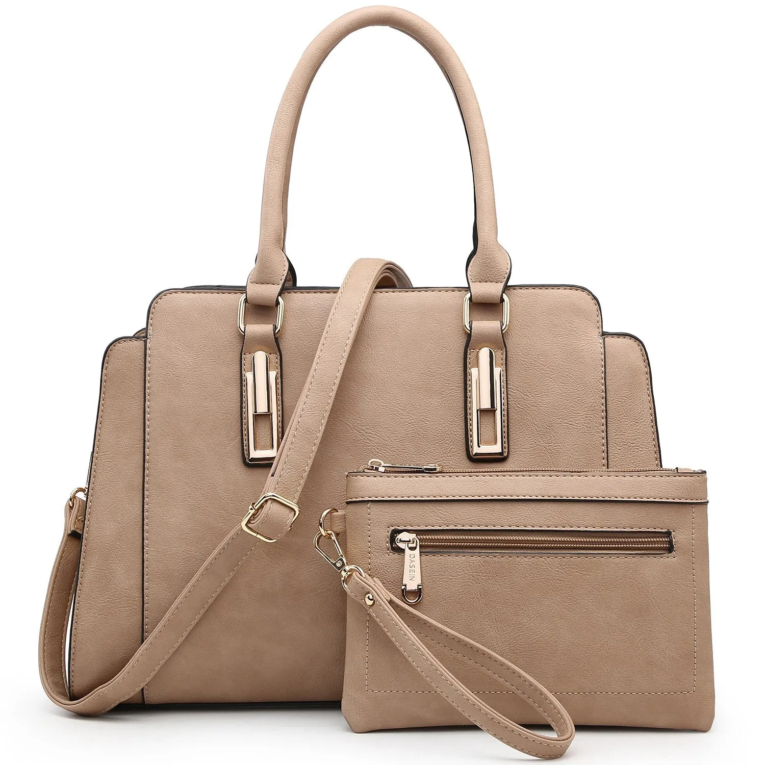 Top Handle Handbag with Matching Wristlet Trendy hobo bag