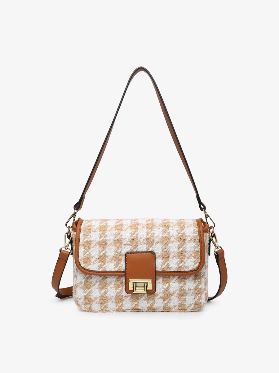 Elodie Vegan Houndstooth Crossbody Luxury Essence Event Accessory