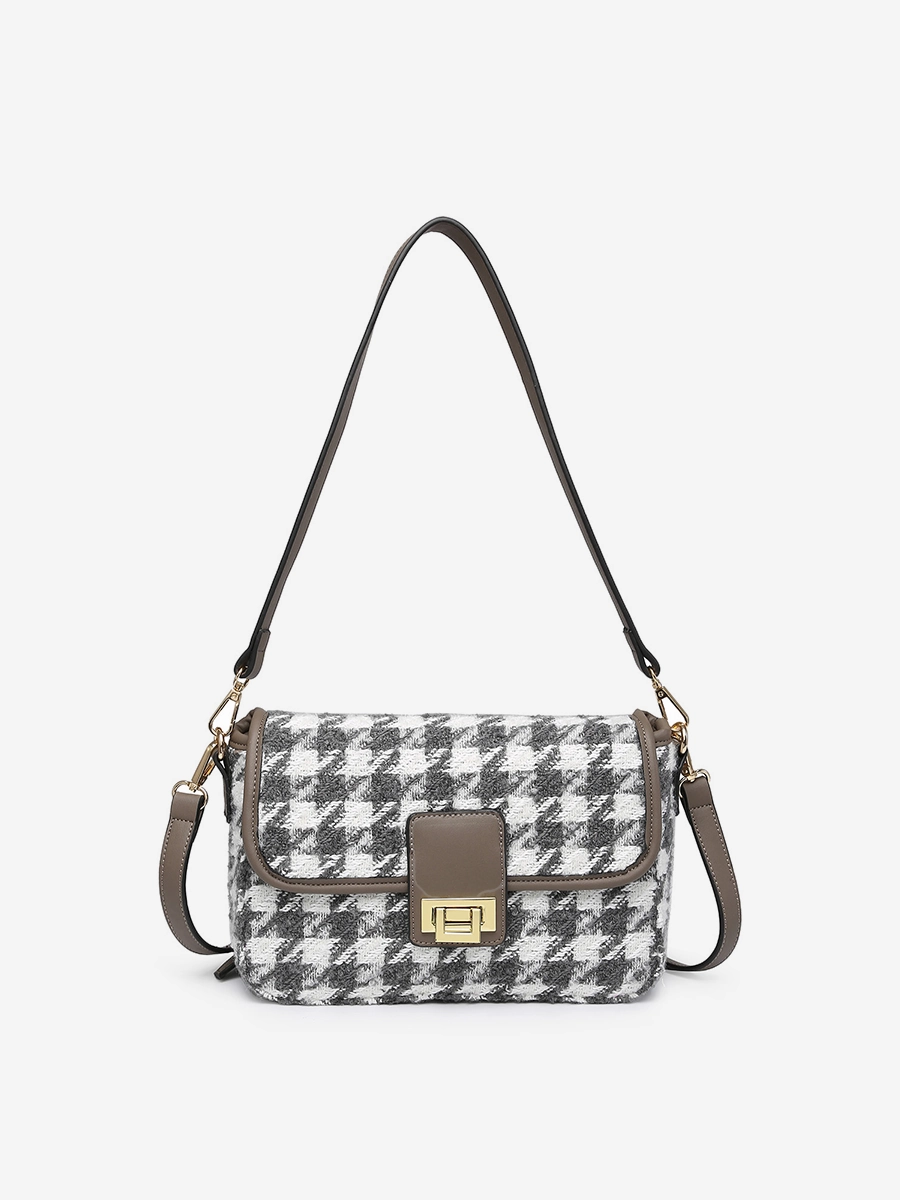 Stylish Choice Seasonal Favorite Elodie Vegan Houndstooth Crossbody